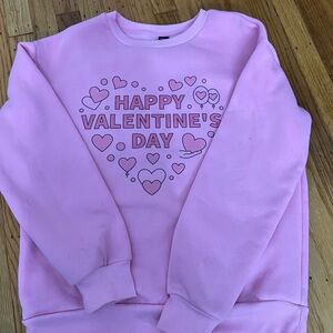 SHEIN Pink Heart Valentine's Day Sweater
